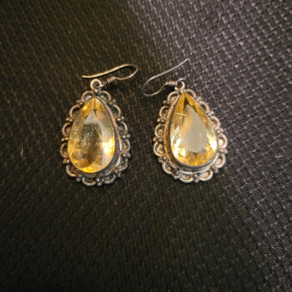 Elegant Silver and Gold Teardrop Earrings